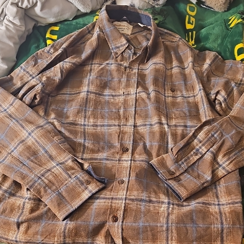 Weatherproof Brown Plaid Shirt Size XXL